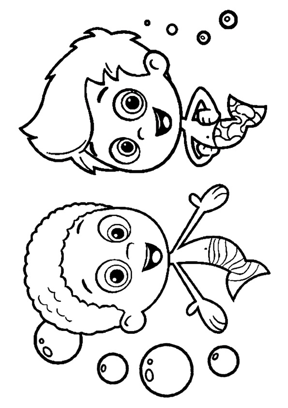 Plansa de colorat cu Bubble Guppies 74 77